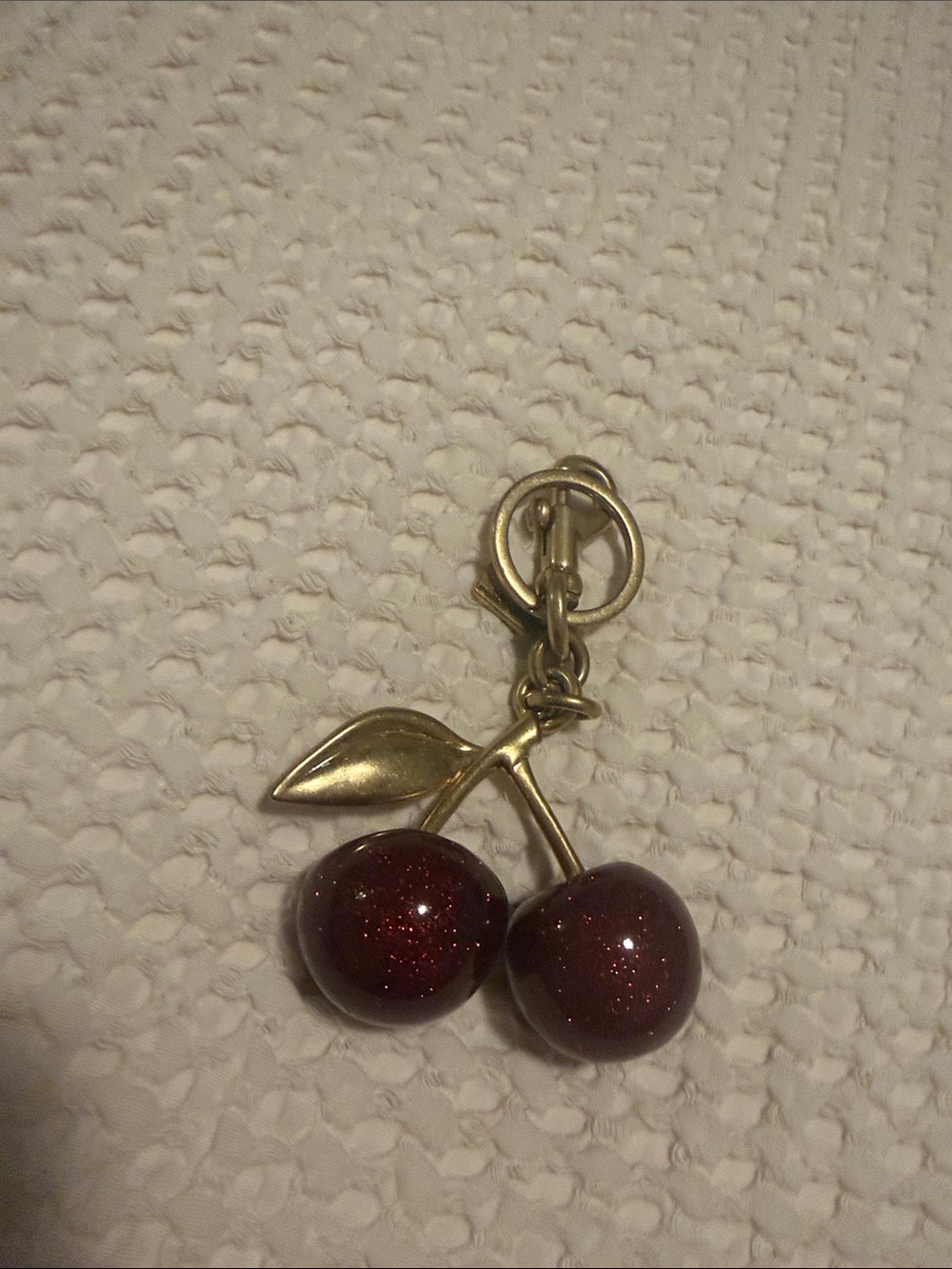 Coach Glitter Cherry Charm Key Fob in Red with Gold Hardware - Picture 2 of 2